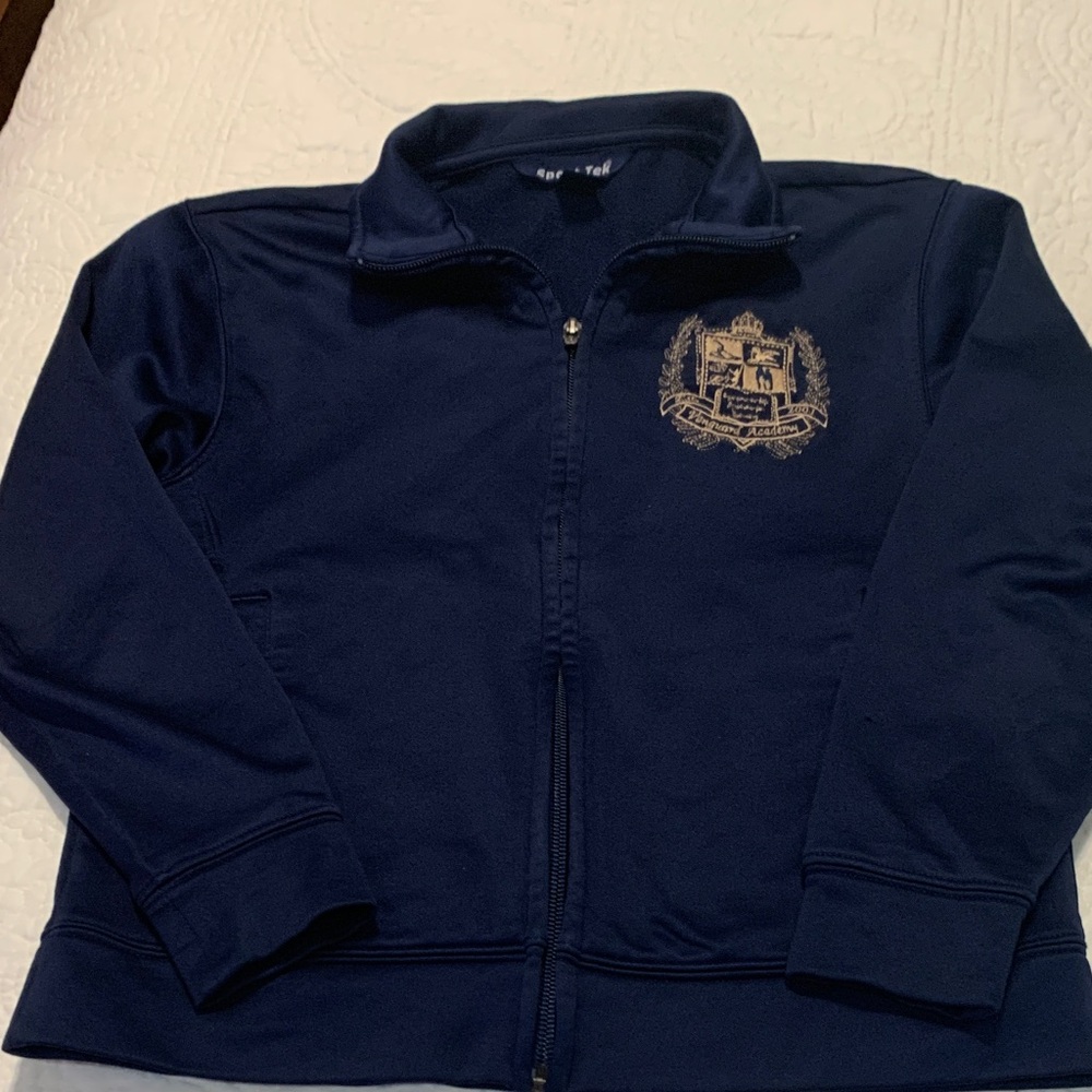 Sport-Tek Youth XS Embroidered Navy Zippered Long Sleeves PreOwned Jacket
